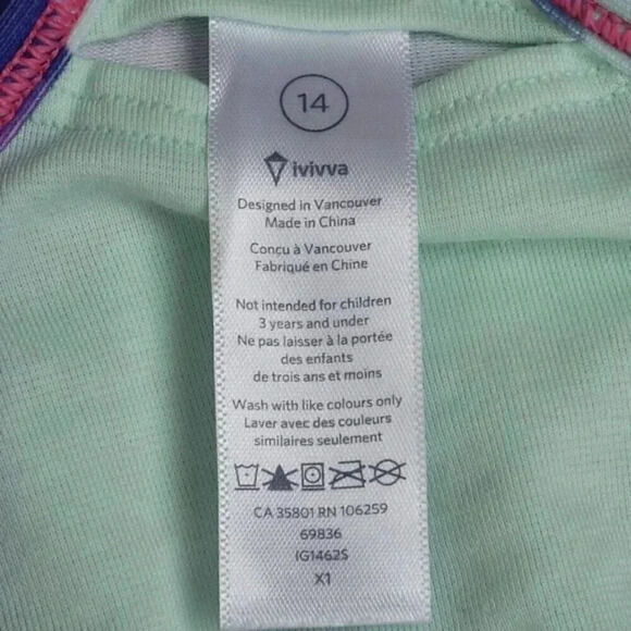 NWT Lululemon Ivivva Double Dutch Tank Top Pink Blue Athletic  Size 14 - Picture 8 of 10